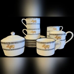 Epoch Durango Pattern Coffee Dish Set (12 Pieces)